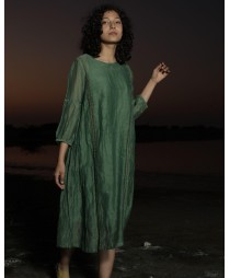 Bottle green maxi dress
