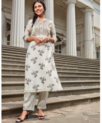 Beige Digital Printed kurta set - set of two